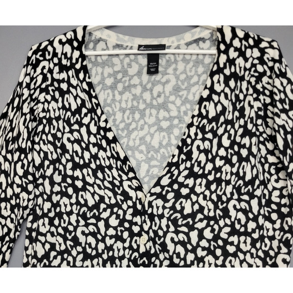 Lane Bryant Cardigan Sweater Womens 22/24 Leopard Print Lightweight 3/4 Sleeves - Picture 4 of 12